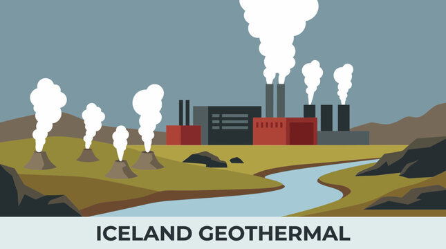 Geothermal Power Station Steam Vents Iceland
