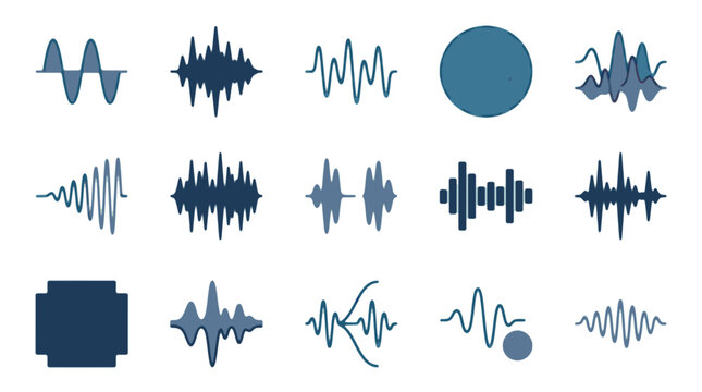 Collection of Audio Waveform and Sound Icons