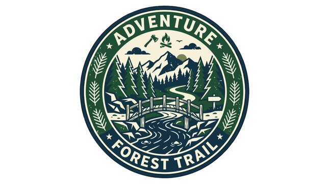 Forest Trail Adventure Logo Design.