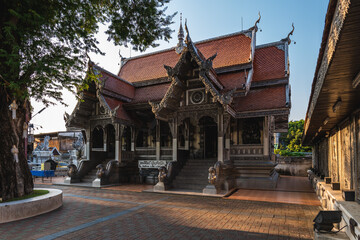 Fototapeta premium Wat Muen San, the second silver temple in chiang mai, thailand. Translation: wat muen san
