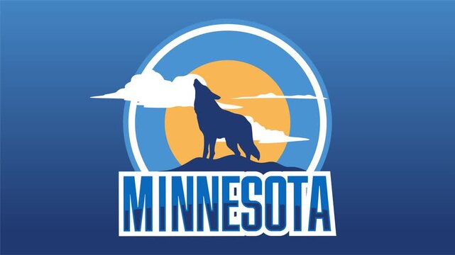 minnesota state with wild animal silhouettes