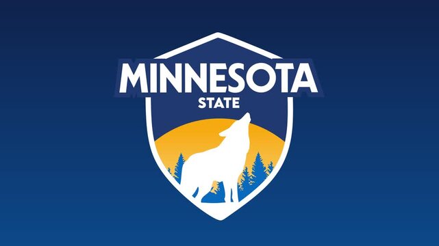 minnesota state with wild animal silhouettes