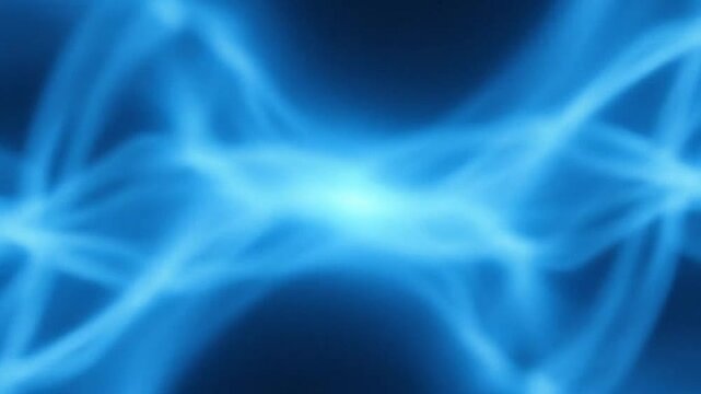 A glowing blue light wave flows horizontally across a dark background
