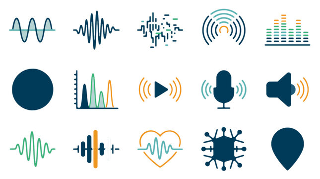 Collection of Audio and Sound Wave Icons