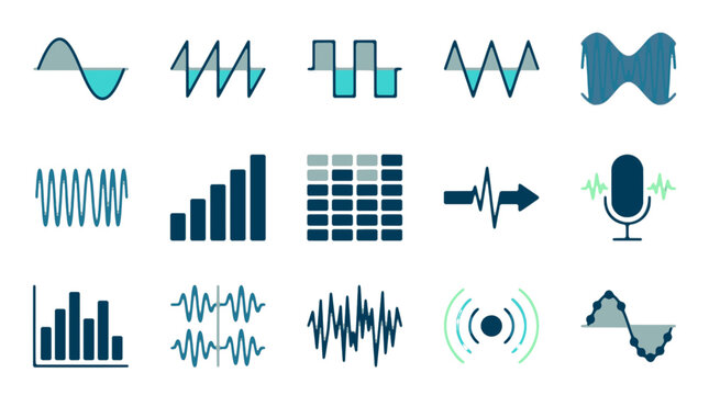 Collection of Audio and Signal Processing Icons