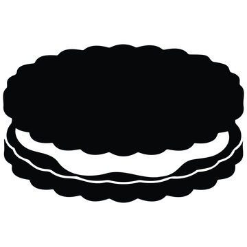 Oreo cookie silhouette vector illustration isolated on white background graphic.