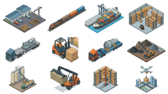 Industrial Equipment and Logistics Vehicles Collection.