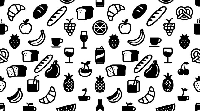 Variety of fresh fruit and bread.