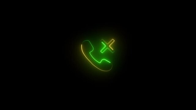 Decline Call Neon Phone Icon Animation