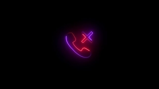 Decline Call Neon Phone Icon Animation