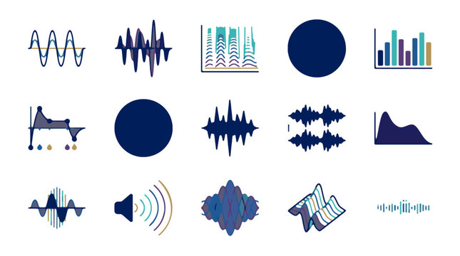 Collection of Audio and Data Visualization Icons
