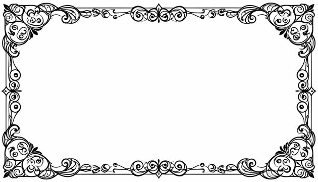 Intricate rectangular scroll frame with elegant decorative borders.