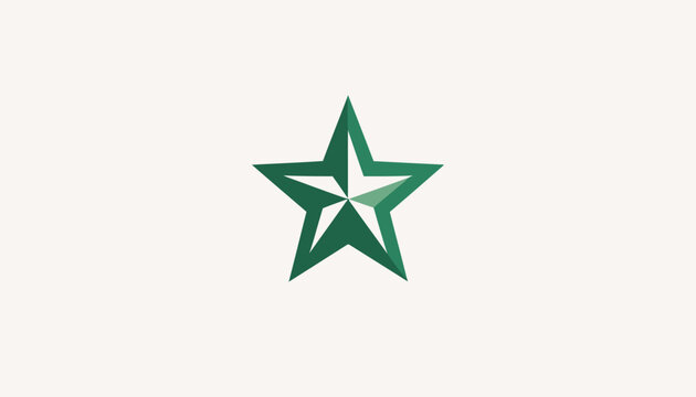 Outlined green star icon design