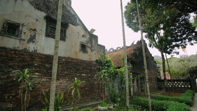 Ancient vietnam temple with traditional architecture in the historic hoa lu capital