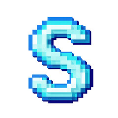 Fototapeta premium Pixelated Letter S Transparent Background