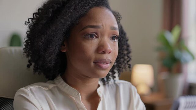 therapy support woman counseling emotional breakthrough mentalhealth healing conversation care African American woman shares vulnerable feelings during a compassionate counseling session creating a