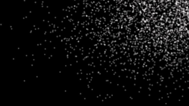 White elongated triangle fragments drifting zigzag downward in dark background creating sharp abstract motion visuals

