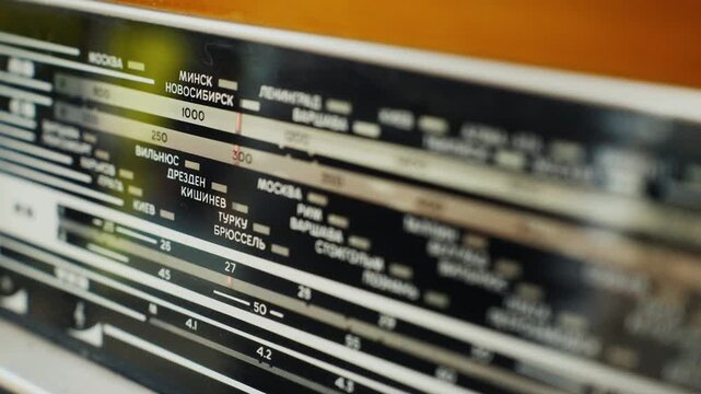 Vintage soviet radio receiver tuning dial