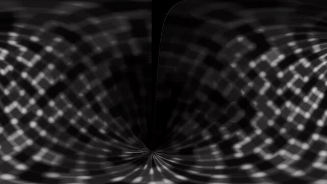 Warped square patterns shifting in dark scene creating geometric distortion with dynamic abstract motion and depth
