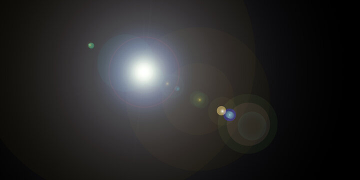 Lens Flare Series: Realistic Camera Lens Flare and Optical Light Leaks on a Pitch Black Background