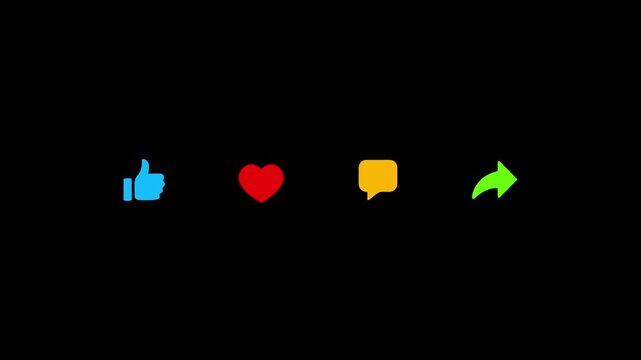 Social Media Reaction Icons Loop Animation 