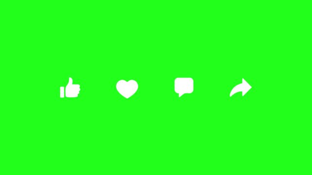 Social Media Reaction Icons Loop Animation 