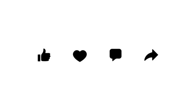 Social Media Reaction Icons Loop Animation 