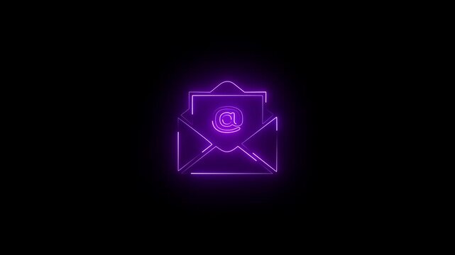 Email Envelope Neon Icon Seamless Loop Animation