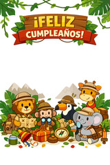 Fototapeta premium Happy Birthday Party Vector Artwork