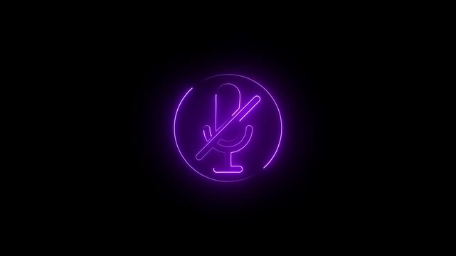 Mute Mic Button with Neon Glow Animation 