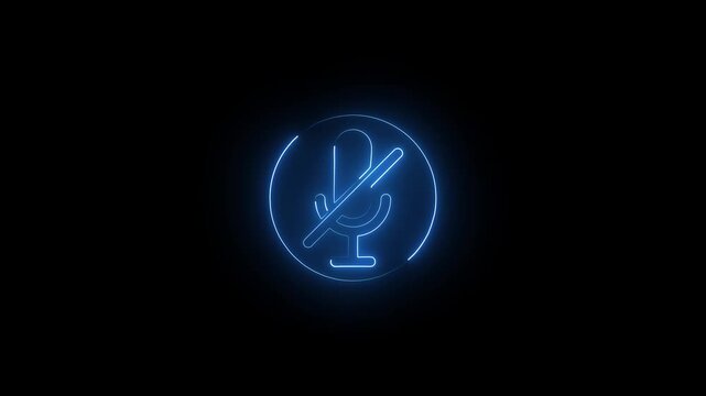 Mute Mic Button with Neon Glow Animation 