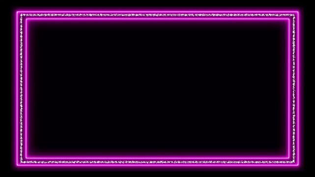 Neon pink glowing rectangular frame overlay with animated light border