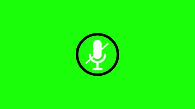 Mute Mic Neon Glowing Icon 4K Animation