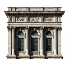 Obraz premium Classical Building Facade Isolated Transparent Background