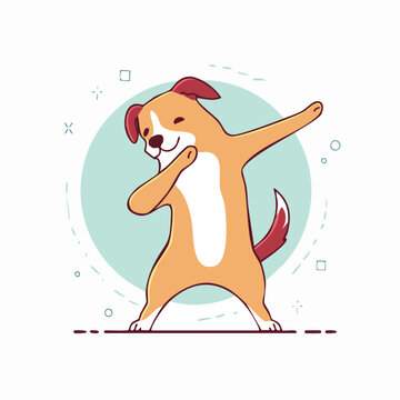 Cartoon Dog Doing the Dab Dance Move