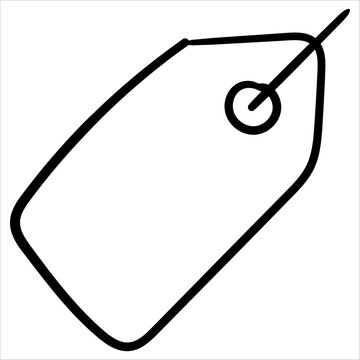 Blank price tag with a string doodle style, perfect for e-commerce and retail.
