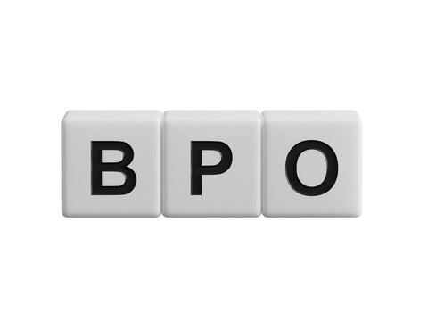 Three wooden cubes with the letters BPO.close up of wooden cubes,Business Concept.Supports PNG files with transparent backgrounds.