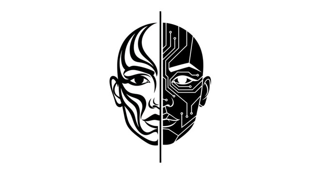 Human Face Divided into Robot.