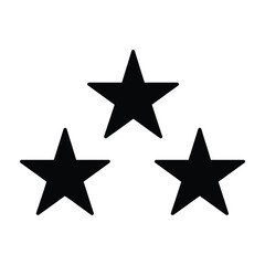 Obraz premium Three Black Stars Icon Isolated on White Background Minimalist Shape Symbolism