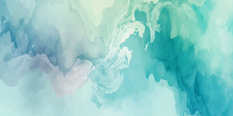 Abstract Blue Watercolor Ice Texture Background with Cloudy Sky and Soft Painted Winter Design © BIG PROBLEM