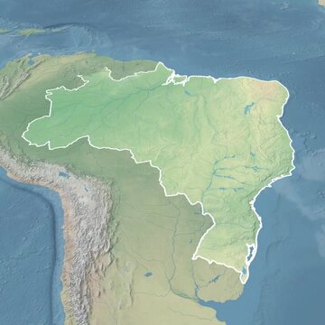 Animated Map of Brazil Country with border 1080p Format Video