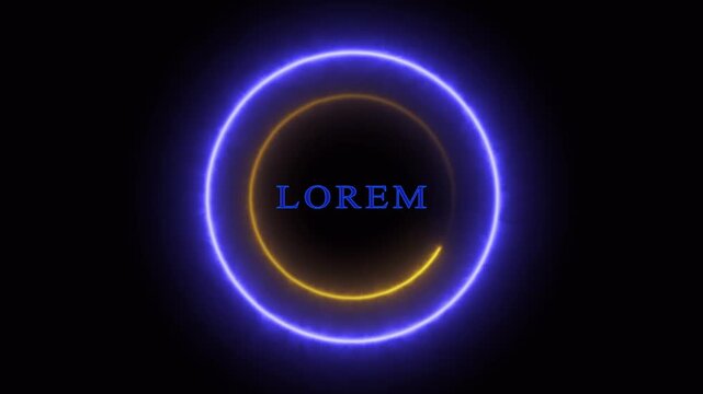 Glowing neon circles on dark background abstract technology loops. Creative glowing neon circles on dark background for equalizers. Modern glowing neon circles on dark.