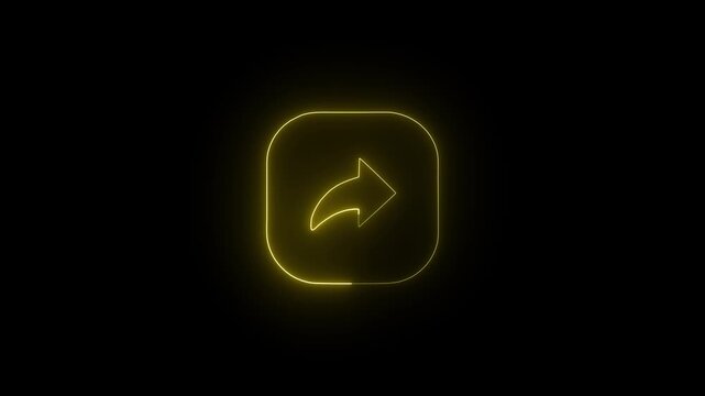 Social Media Share Icon Neon Glow Animation