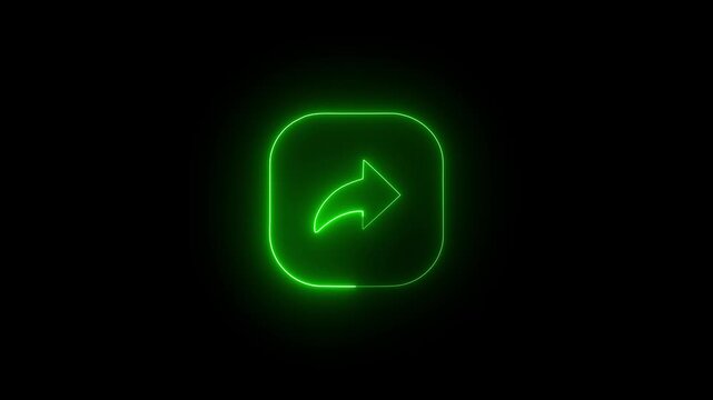 Social Media Share Icon Neon Glow Animation