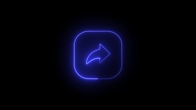 Social Media Share Icon Neon Glow Animation
