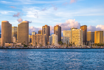 Obraz premium cityscape of honolulu located in oahu island, hawaii, united states