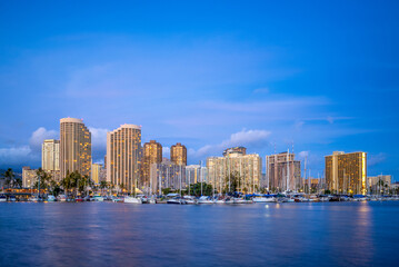 Obraz premium cityscape of honolulu in oahu island, hawaii, us