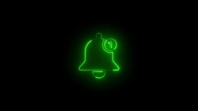 Bell Alert Notification icon Neon Animation