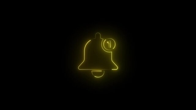Bell Alert Notification icon Neon Animation