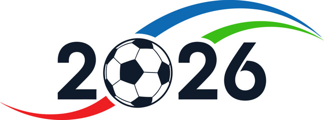 Obraz premium 2026 world cup football logo soccer ball and year design
